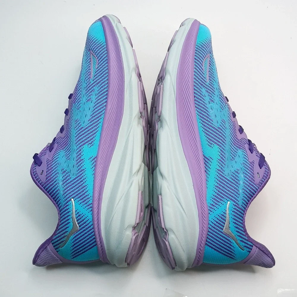 Hoka Clifton 9 Running Shoes Men Size 10.5 Purple Blue Mesh 1127896 CVPL